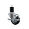 Service Caster 3'' SS Black Poly Swivel 1-3/4'' Expanding Stem Caster with Brake SCC-SSEX20S314-PPUB-BLK-TLB-134 - alternate 1
